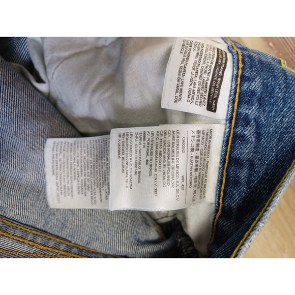 Levis 505 Jeans 32x32 Blue Original Fit Denim Single Button and Zipper WPL 423 - Picture 5 of 14